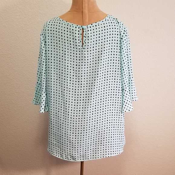 ELLE Mint Black Polka Dot top with Flared Sleeves - Picture 3 of 7